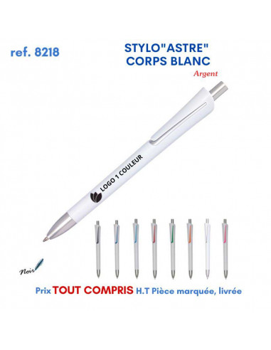 STYLO ASTRE BLANC REF 8218 8218 Stylos plastiques  0,80 €