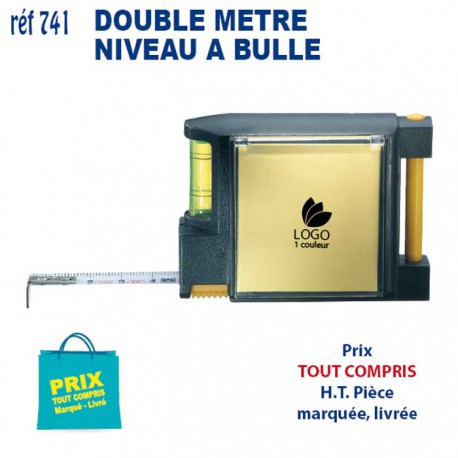 DOUBLE METRE MEMO NIVEAU A BULLE REF 741 741 OUTILS PUBLICITAIRES  2,71 €