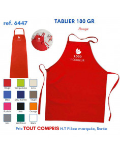 TABLIER DE CUISINE 180 GRS REF 6447 6447 TABLIERS DE CUISINE PERSONNALISES PUBLICITAIRES  6,32 €