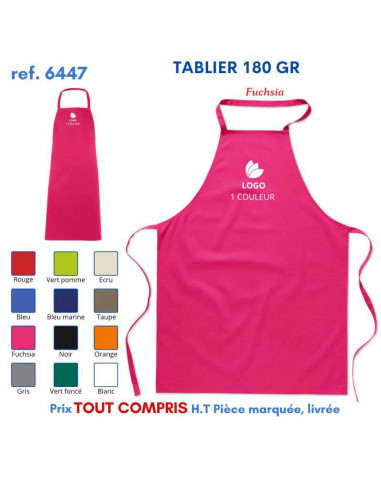 TABLIER DE CUISINE 180 GRS REF 6447 6447 TABLIERS DE CUISINE PERSONNALISES PUBLICITAIRES  6,32 €