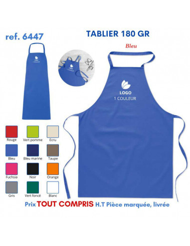 TABLIER DE CUISINE 180 GRS REF 6447 6447 TABLIERS DE CUISINE PERSONNALISES PUBLICITAIRES  6,32 €