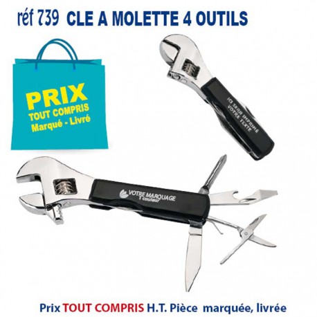 CLE A MOLETTE 4 OUTILS REF 739 739 OUTILS PUBLICITAIRES  2,77 €