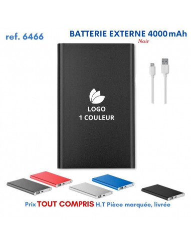 BATTERIE EXTERNE 4000 mAh REF 6466 6466 BATTERIE DE SECOURS - CHARGEUR  10,67 €