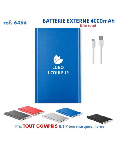 BATTERIE EXTERNE 4000 mAh REF 6466 6466 BATTERIE DE SECOURS - CHARGEUR  10,88 €