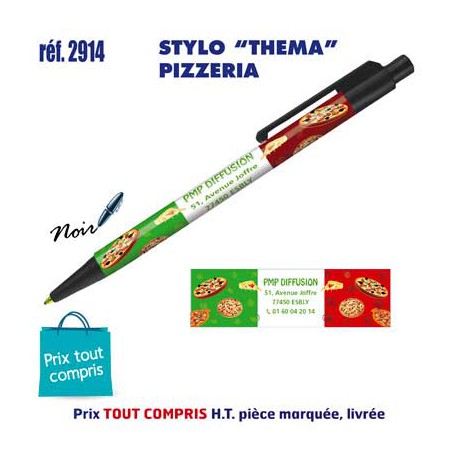 STYLO PIZZERIA REF 2914 2914 ARTICLES PUBLICITAIRES POUR LA PIZZA PERSONNALISES  0,44 €