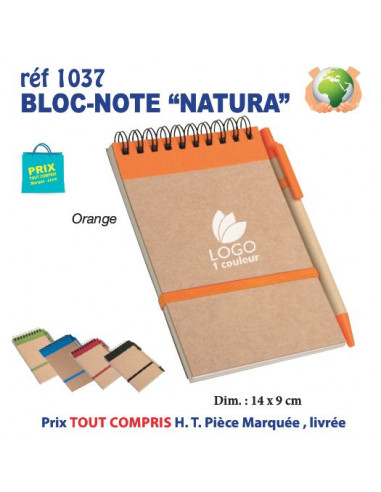 BLOC NOTES NATURA REF 1037 1037 Carnet personnalisé  3,55 €