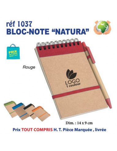 BLOC NOTES NATURA REF 1037 1037 Carnet personnalisé  3,93 €