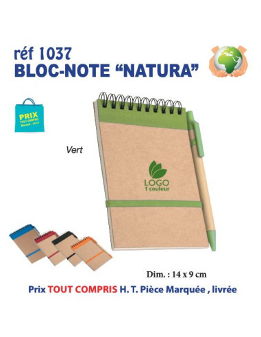 BLOC NOTES NATURA REF 1037 1037 Carnet personnalisé  3,93 €