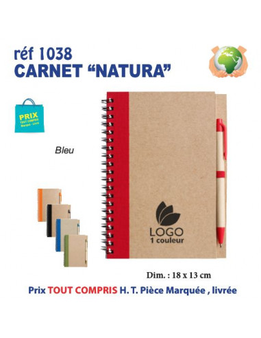 CARNET NATURA REF 1038 1038 Carnet personnalisé  3,54 €
