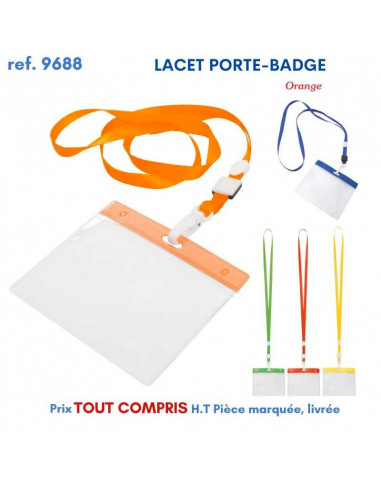 LACET PORTE BADGE REF 9688 PM9688 lacet tour de cou publicitaire  0,55 €