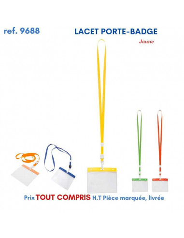 LACET PORTE BADGE REF 9688 PM9688 lacet tour de cou publicitaire  0,55 €