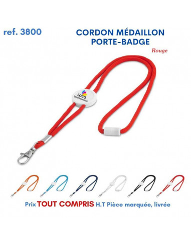 CORDON MEDAILLON PORTE BADGE REF 3800 3800 OBJETS PRATIQUES  2,11 €