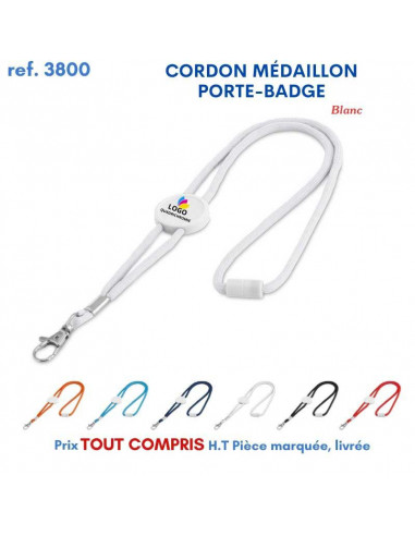 CORDON MEDAILLON PORTE BADGE REF 3800 3800 OBJETS PRATIQUES  2,11 €