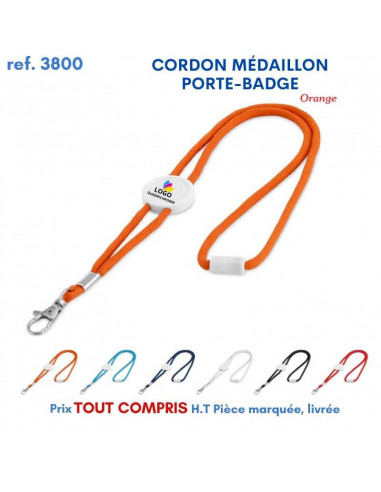 CORDON MEDAILLON PORTE BADGE REF 3800 3800 OBJETS PRATIQUES  2,11 €