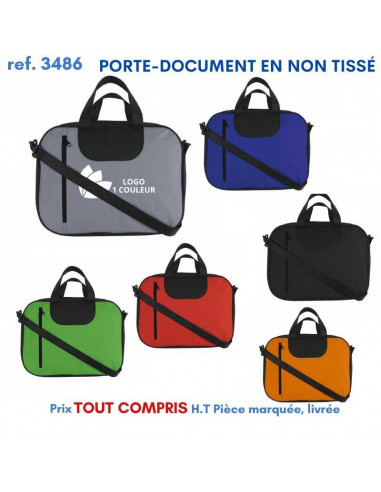 PORTE DOCUMENT EN NON TISSE REF 3486 3486 SACOCHES - PORTE DOCUMENTS  2,69 €