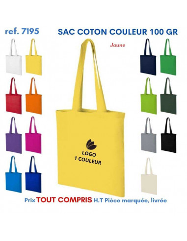 SAC COTON COULEUR REF 7195 7195 SACS SHOPPING - TOTEBAG  2,96 €