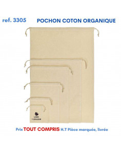 POCHON COTON ORGANIQUE REF 3305 3305 SACS SHOPPING - TOTEBAG  2,60 €