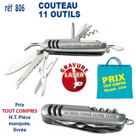 COUTEAU 11 OUTILS REF 806 806 ARTICLES PUBLICITAIRES DIVERS POUR LA CUISINE  3,39 €