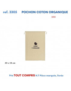 POCHON COTON ORGANIQUE REF 3305 3305 SACS SHOPPING - TOTEBAG  2,60 € 2