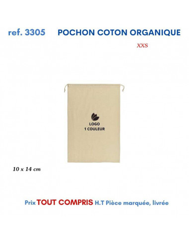 POCHON COTON ORGANIQUE REF 3305 3305 SACS SHOPPING - TOTEBAG  2,60 €