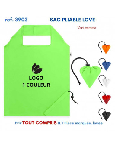 SAC PLIABLE LOVE RPET REF 3903 3903 SACS PLIABLES  1,75 €