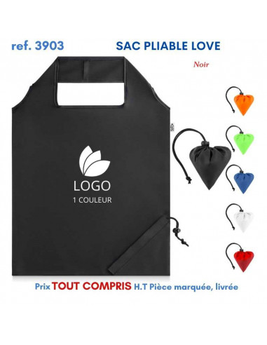 SAC PLIABLE LOVE RPET REF 3903 3903 SACS PLIABLES  1,75 €