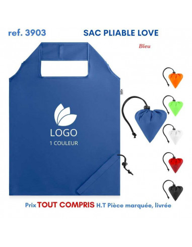 SAC PLIABLE LOVE RPET REF 3903 3903 SACS PLIABLES  1,75 €