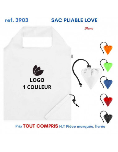 SAC PLIABLE LOVE RPET REF 3903 3903 SACS PLIABLES  1,75 €