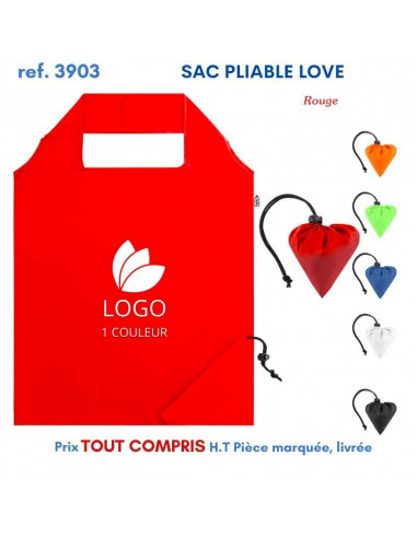 SAC PLIABLE LOVE RPET REF 3903 3903 SACS PLIABLES  1,75 €