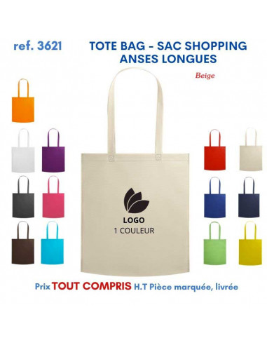 TOTEBAG - SAC SHOPPING ANSES LONGUES REF 3621 3621 SACS SHOPPING - TOTEBAG  1,30 €