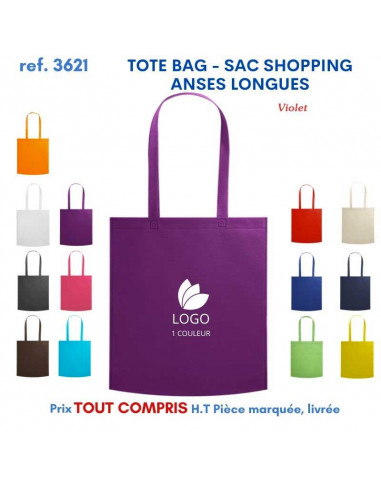 TOTEBAG - SAC SHOPPING ANSES LONGUES REF 3621 3621 SACS SHOPPING - TOTEBAG  1,30 €