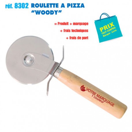 ROULETTE A PIZZA WOODY REF 8302 8302 ARTICLES PUBLICITAIRES POUR LA PIZZA PERSONNALISES  2,84 €