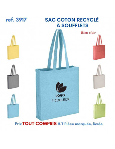 SAC COTON RECYCLE A SOUFFLETS REF 3917 3917 SACS SHOPPING - TOTEBAG  5,05 €