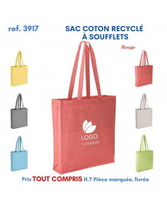 SAC COTON RECYCLE A SOUFFLETS REF 3917 3917 SACS SHOPPING - TOTEBAG  5,05 € 2