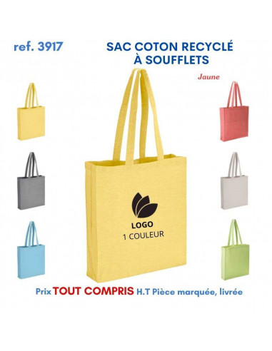 SAC COTON RECYCLE A SOUFFLETS REF 3917 3917 SACS SHOPPING - TOTEBAG  5,05 €