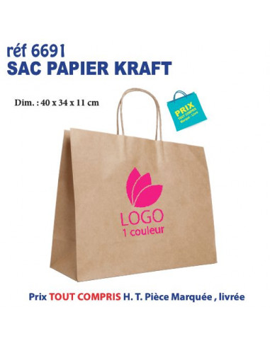 SAC PAPIER KRAFT 40 X 36 X 12 CM REF 6691 6691 SACS PAPIER  2,06 €