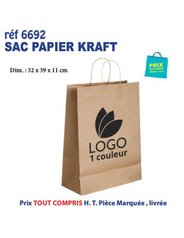 SAC PAPIER KRAFT 32 X 41 X 11 CM REF 6692 6692 SACS PAPIER  1,90 €