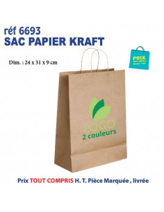 SAC PAPIER KRAFT 24 X 31 X 9 CM REF 6693 6693 SACS PAPIER  1,82 €