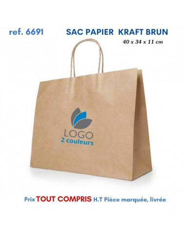 SAC PAPIER KRAFT 40 X 36 X 12 CM REF 6691 6691 SACS PAPIER  2,06 €