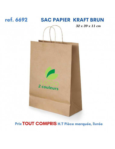 SAC PAPIER KRAFT 32 X 41 X 11 CM REF 6692 6692 SACS PAPIER  1,90 €