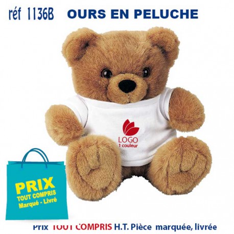 OURS EN PELUCHE REF 1136 B 1136 B JEUX - ENFANTS : OBJETS PUBLICITAIRES  10,67 €