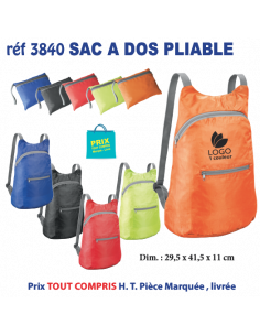 SAC A DOS PLIABLE REF 3840 3840 SAC A DOS  3,16 €