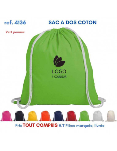 SACS A DOS COTON COLOR REF 4136 4136 SAC A DOS  3,12 €