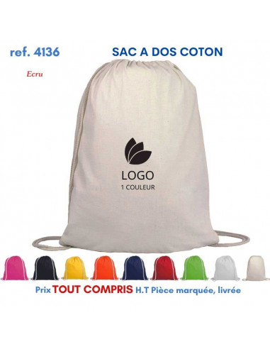 SACS A DOS COTON COLOR REF 4136 4136 SAC A DOS  3,12 €