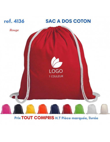 SACS A DOS COTON COLOR REF 4136 4136 SAC A DOS  3,12 €