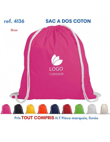 SACS A DOS COTON COLOR REF 4136 4136 SAC A DOS  3,12 €