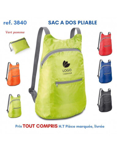 SAC A DOS PLIABLE REF 3840 3840 SAC A DOS  3,16 €