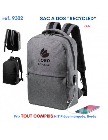 SAC A DOS RECYCLED REF 9322 9322 SAC A DOS  15,08 €