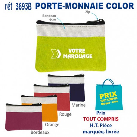 PORTE MONNAIE COLOR REF 3693 3693 PORTE MONNAIE PUBLICITAIRES  1,49 €