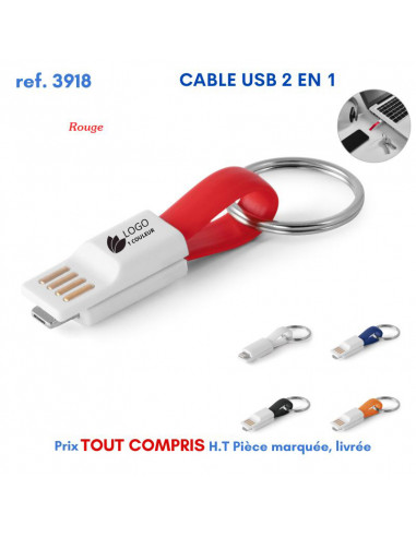 CABLE USB 2 EN 1 REF 3918 3918 CLES USB PUBLICITAIRES  1,33 €